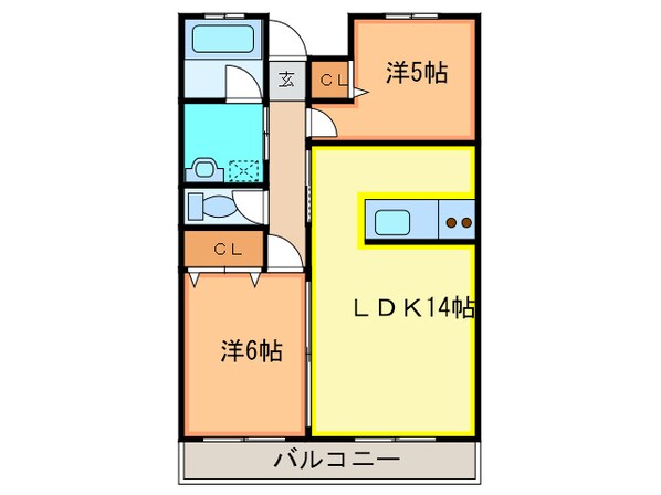 朝霧ﾗｲｽﾞｺｰﾎﾟの物件間取画像